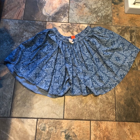 Paisley Blue Patterned Kids Skirt - Picture 2 of 5